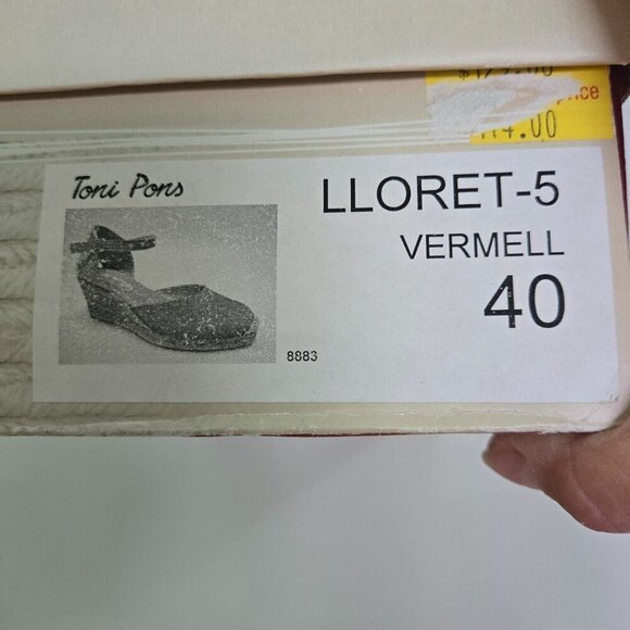 Toni Pons NIB Espardrille Lloret Vermell Red Wedge Sandal Size 40/9 - Picture 11 of 13
